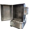 MAGIDO FLS Series front load aqueous parts washer with open door and rotating turntable