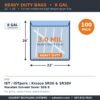 Spec card: heavy duty 8-gallon solvent recycling bag, 22 x 26 inches, 3.0 mil reinforced film, 100 pack