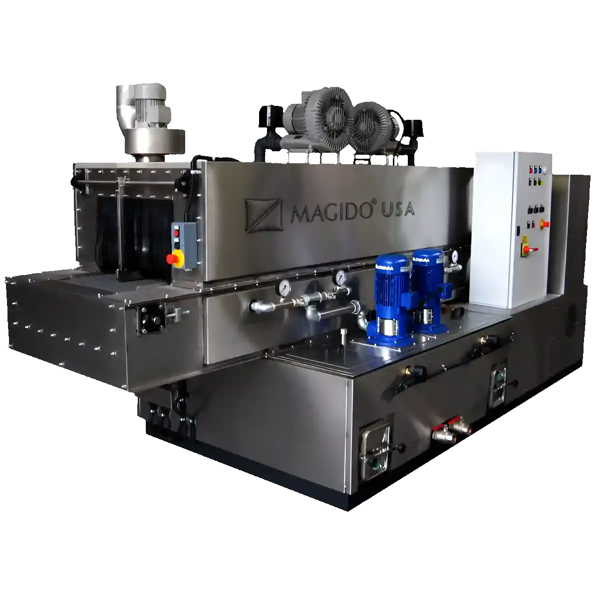 Magido Gold Series Dual-Stage Conveyor Parts Washer (Wash, Rinse & Dry)