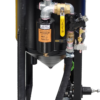 Back view of a Kresco pressure-hold blast pot showing the 125 PSI air inlet, water separator, air valve and blast hose