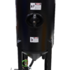 Front view of a Kresco SBP double-control single-operator blast pot with 125 PSI air inlet and abrasive metering valve