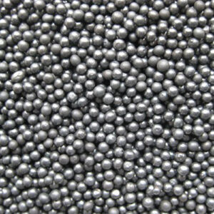 Close-up of round cast steel shot abrasive
