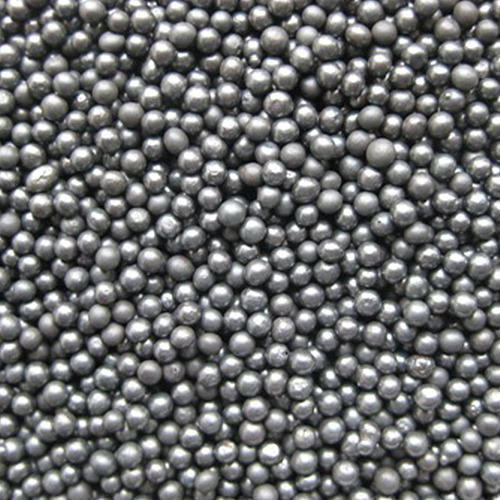 Close-up of round cast steel shot abrasive
