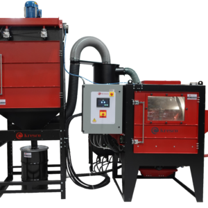 Kresco Basket Blaster automated tumble blast cabinet for small parts, BB series