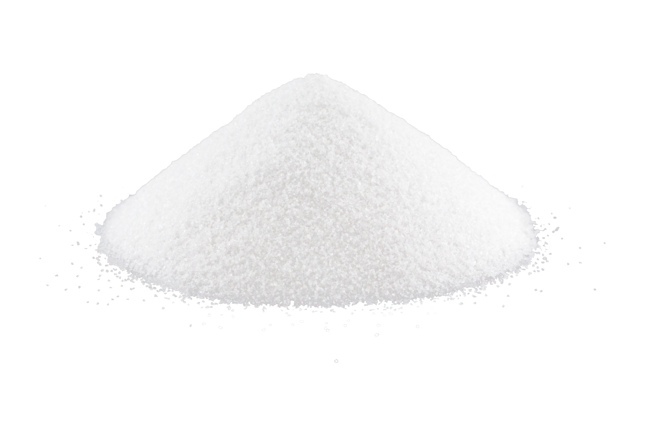 Pile of brilliant white aluminum oxide blasting abrasive grains