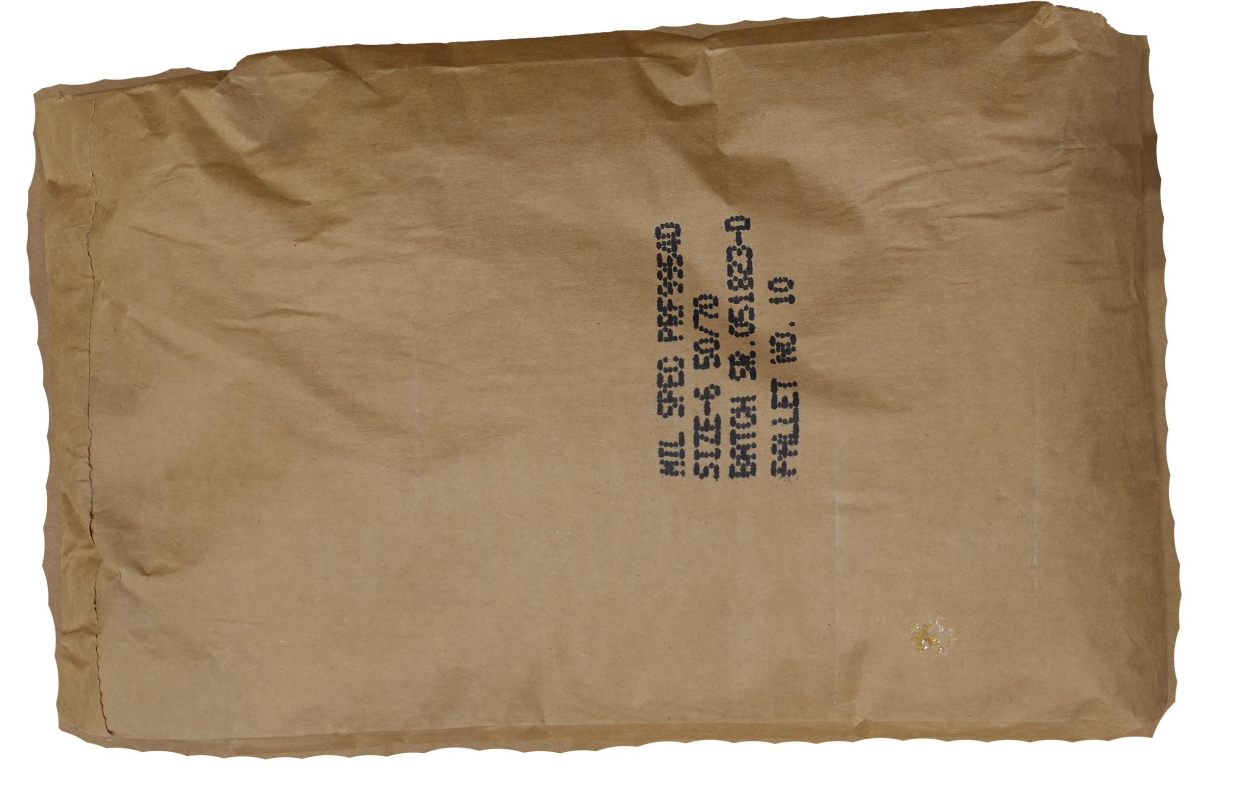 Kraft 50 lb bag of Kresco MIL-SPEC G-9954D glass beads, size 6, 50/70 mesh, with batch and pallet number