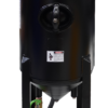 Front view of a Kresco pressure-hold blast pot with abrasive metering valve, for use inside a blast room